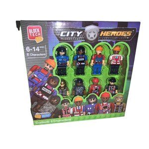 Block Tech Building Pieces  City Heroes Action Figures